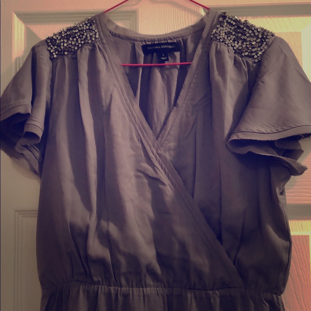 Banana Republic crystal flutter sleeve dress